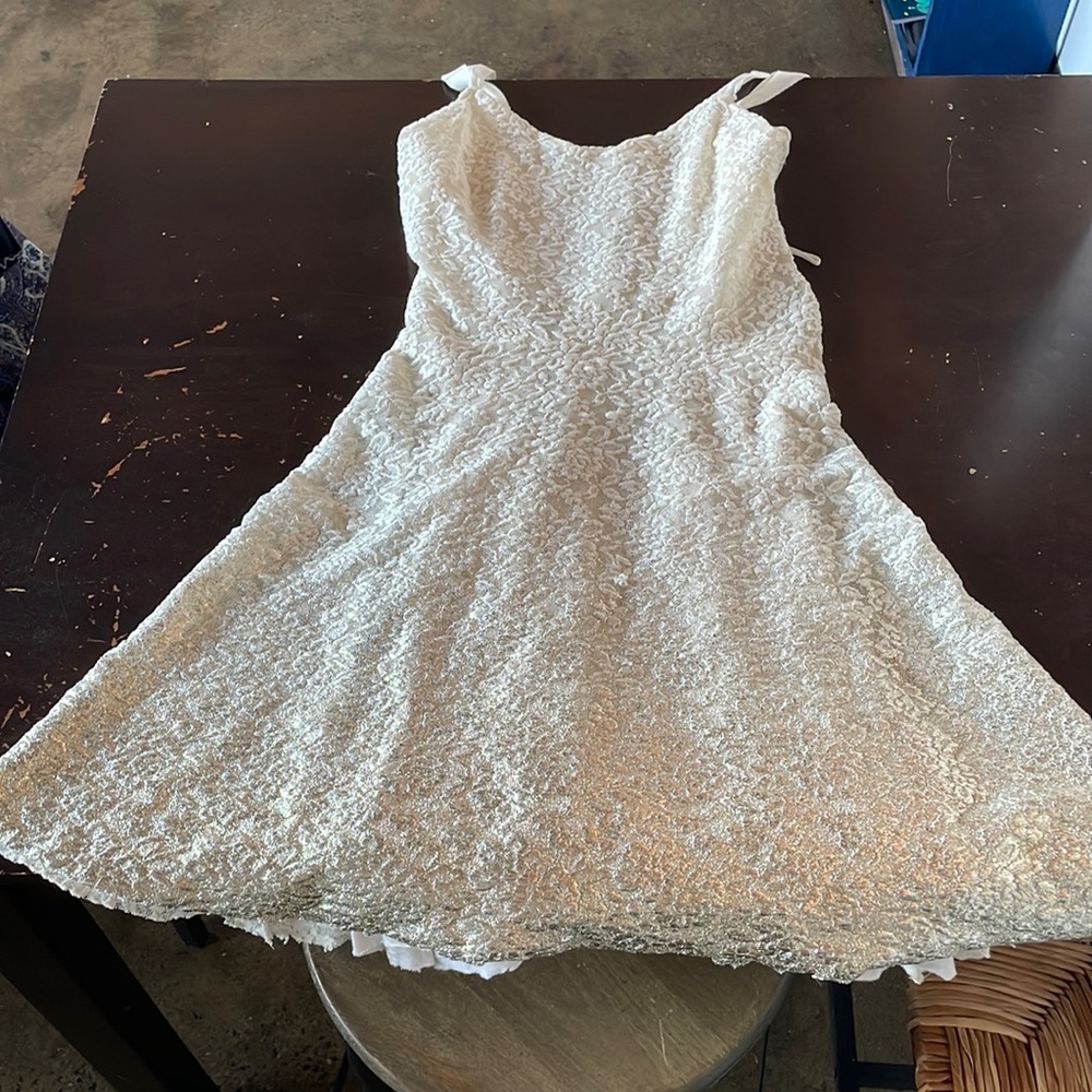 Ombré white-metallic, Free People dress